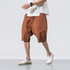 Hanrae Mens Summer Breathable Cotton Linen Solid Color Knee Length