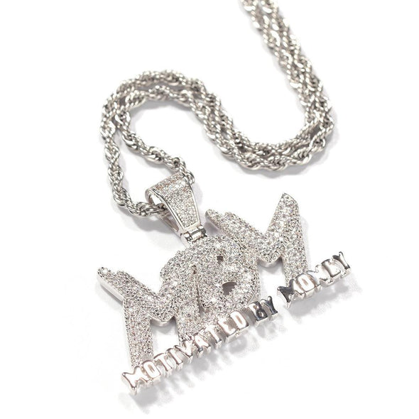 Hanrae New Hip Hop Letter Necklace Man Bore Pistol Pendant With Rope Chain