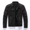 Hanrae Zipper Stand Collar Leather Jacket