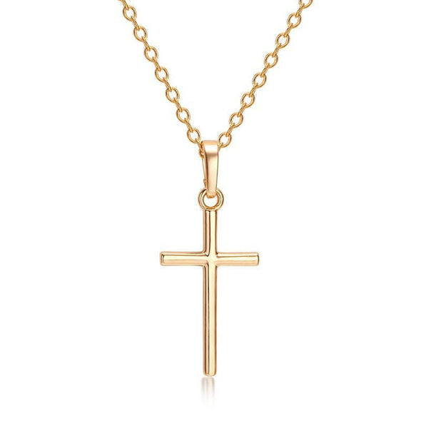 Hanrae Simple Fashion Cross Chain Necklace Luxury Pendant Necklaces  Christian Gifts