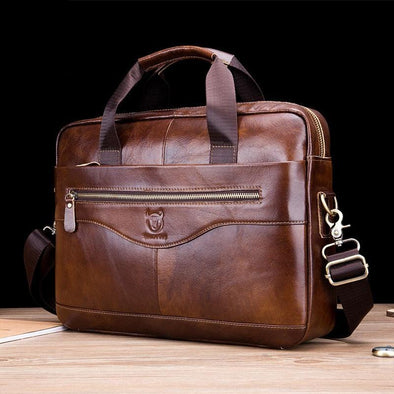 Hanrae Men's Leather Business Work Bag