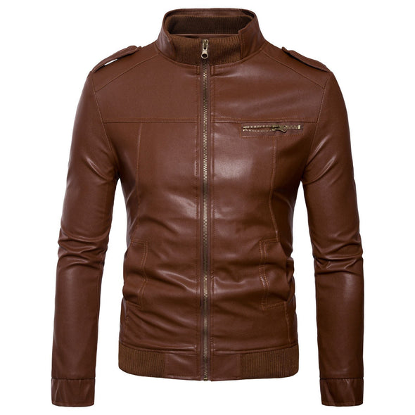 Hanrae Leather Jacket Men Warm Winter Jackets Coat