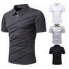 Fashion solid color pleated stitching European size men's short-sleeved POLOT shirt