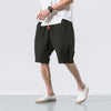 Hanrae Mens Summer Breathable Cotton Linen Solid Color Knee Length
