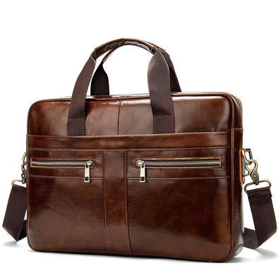 Hanrae Genuine Leather Natural Leather Messenger Briefcases