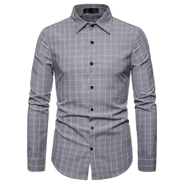 Hanrae Men's Business Casual Long Sleeve Dress Shirt