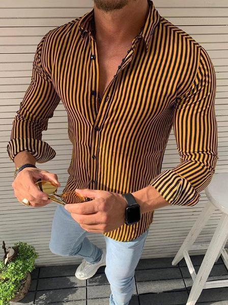 Hanrae Men's Shirts Long Sleeve Casual Designer  Shirts