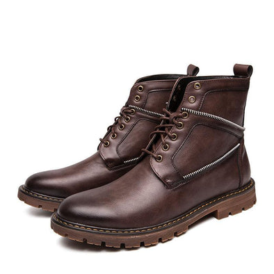 Hanrae Men's Casual Retro Leather Boots
