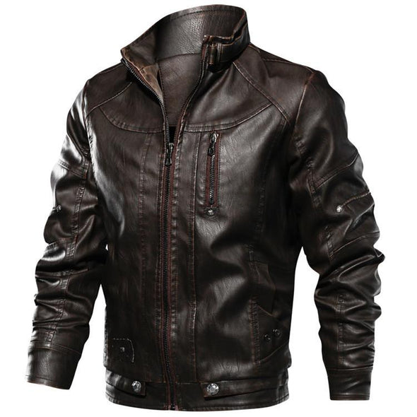 Hanrae Outdoor Pilot Leather Jacket for Men