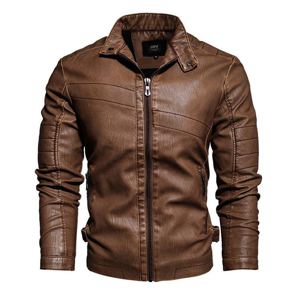 Hanrae Leather Jacket Slim Business Casual Retro Jacket