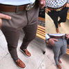 Hanrae Mens Casual Business Slim Straight Zipper Pockets Skinny Pants