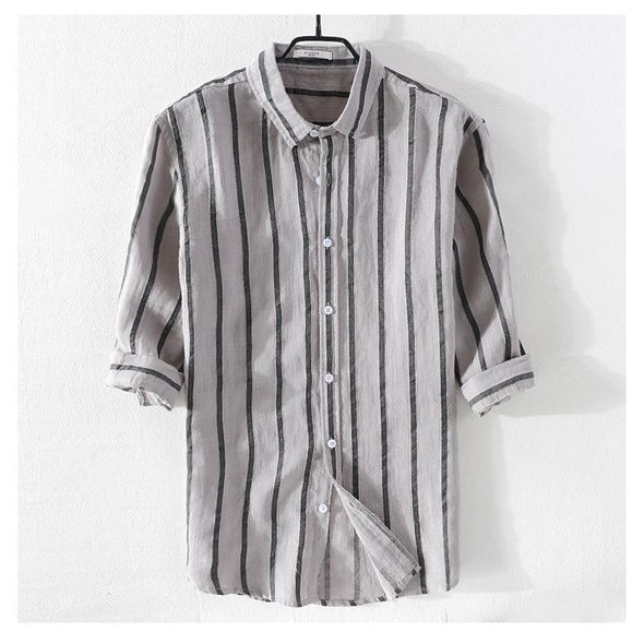Hanrae Striped Cotton Half Sleeve Casual Shirt