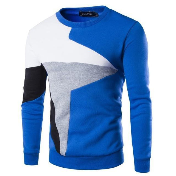 Hanrae Mens Fashion Casual Stitching Long Sleeve Sweatshirt