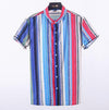 Hanrae Color Striped Short-sleeved Shirt For Men