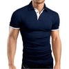 Hanrae Solid Color Stitching Polo Short sleeve Shirt