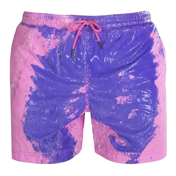 Color-Changing Swimming Trunks Beach Shorts Plus Size Warm