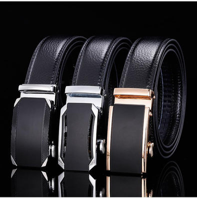 Hanrae Men's Genuine Leather Automatic Buckle Belt-7