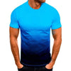 Men's Gradient-color Breathable Sportswear Formal US Size O-neck Shirt