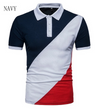 Summer New Men's Casual Fashion Trend Color-blocking Lapel Short Sleeve Shirt