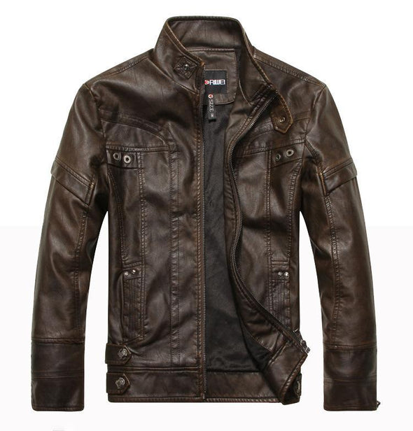 Hanrae Men's Leather Fashion Jacket