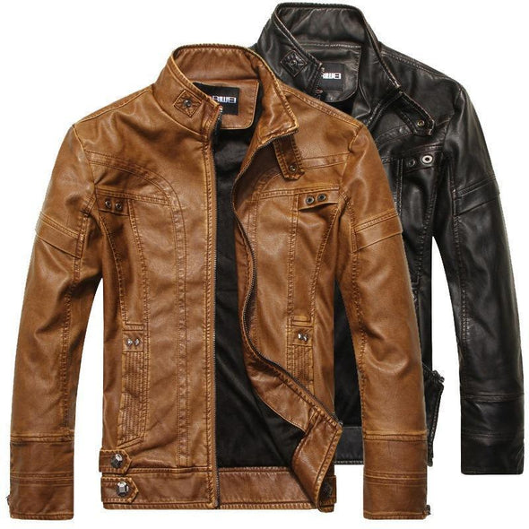 Hanrae Men's Leather Fashion Jacket