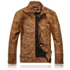 Hanrae Leather Jacket Slim Motorcycle PU Jacket