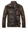 Hanrae Leather Jacket Slim Motorcycle PU Jacket
