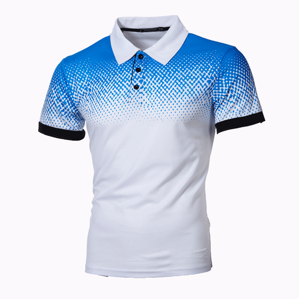 Spring And Autumn Foreign Trade Men's Gradient 3D Printing Polo T-shirt