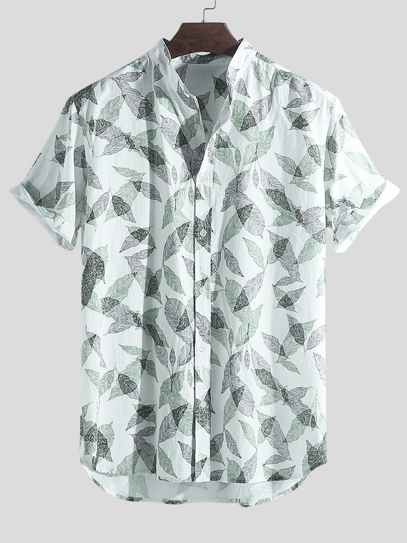 Hanrae Hawaiian Holiday Floral Printed Short Sleeve Loose Shirts