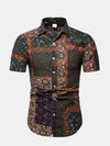 Hanrae Printed Casual Loose Short Sleeve Shirt for Men