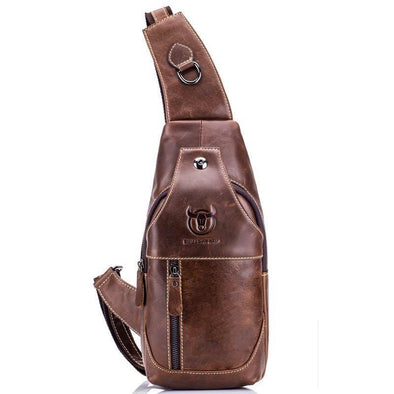 Hanrae Genuine Leather Large Size Single-shoulder Crossbody Bag For Men