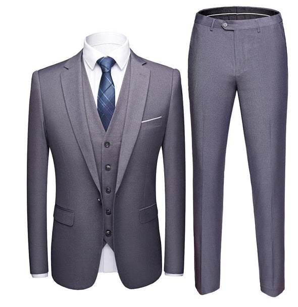 Hanrae Men Groom Suits 3 Piece Wedding Suit(Jacket+Vest+Pants)
