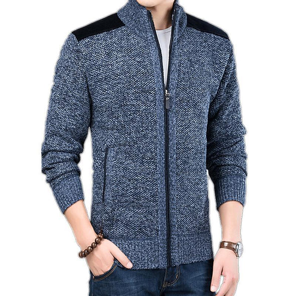 Hanrae Casual fashion high collar thick cardigan sweater coat