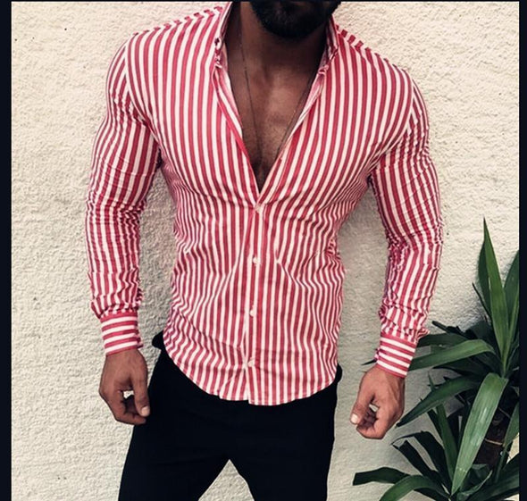 Hanrae Men's striped Colorful shirt