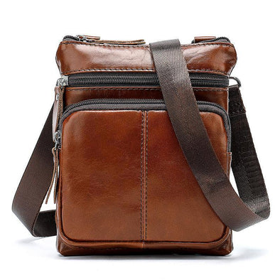 Hanrae  Bag Men Shoulder Genuine Leather Bags