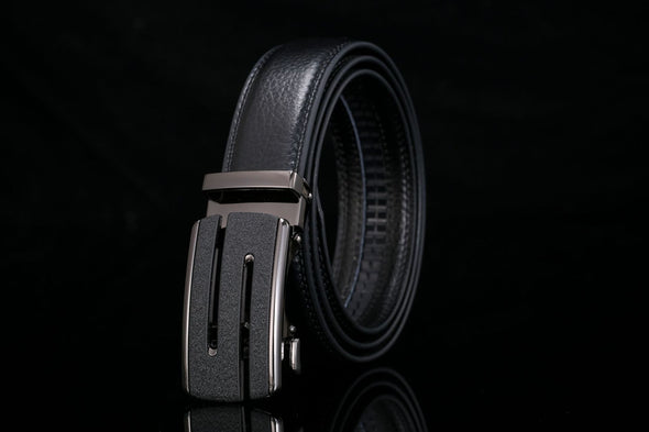 Hanrae Men's Genuine Leather Automatic Buckle Belt-2