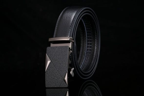 Hanrae Men's Genuine Leather Automatic Buckle Belt-6
