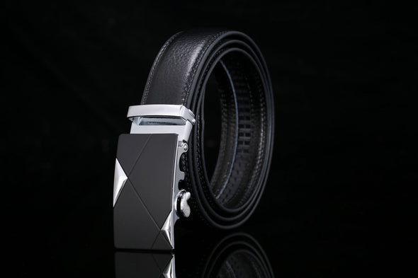 Hanrae Men's Genuine Leather Automatic Buckle Belt-6