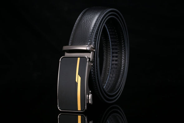 Hanrae Men's Genuine Leather Automatic Buckle Belt-9