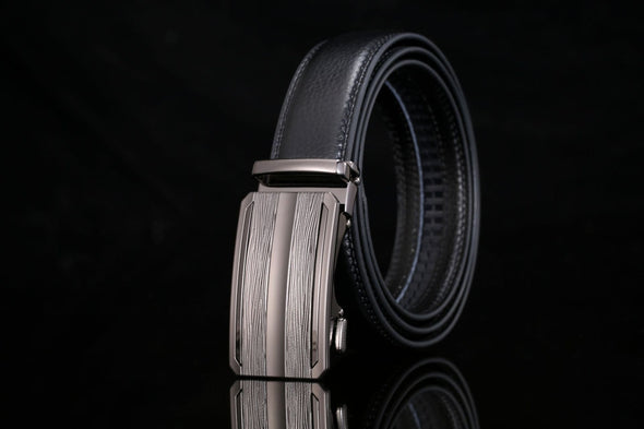 Hanrae Men's Genuine Leather Automatic Buckle Belt-5