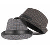 Hanrae Men's British Style Gentlemen Hats Plaid Jazz Hats