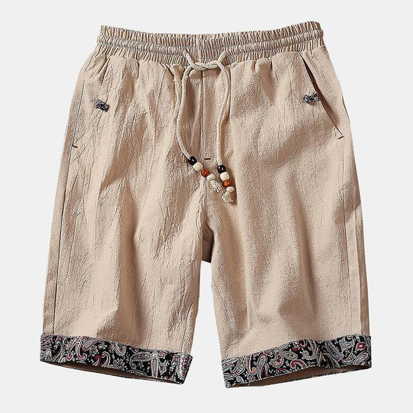Hanrae Mens Cotton Linen Loose Pants Vintage Baggy Sport Shorts