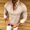 Hanrae Men's Basic Striped Long Sleeve Shirt